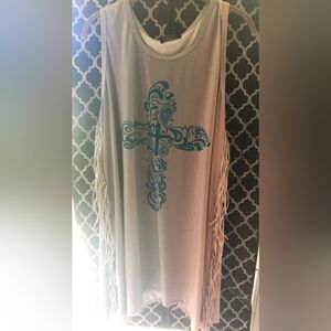 Express Two-Tone Gray and Cream Tee